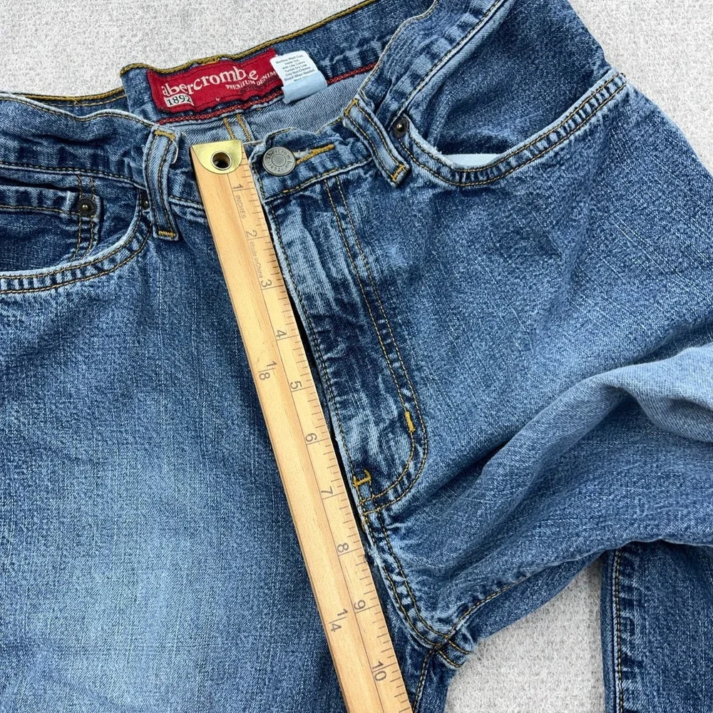 Vintage Y2K Abercrombie & Fitch Jeans Boys 12 Bootcut Baggy Youth 26x22 *